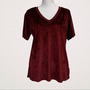 💕 Michael Stars Velvet like Burgundy Tee